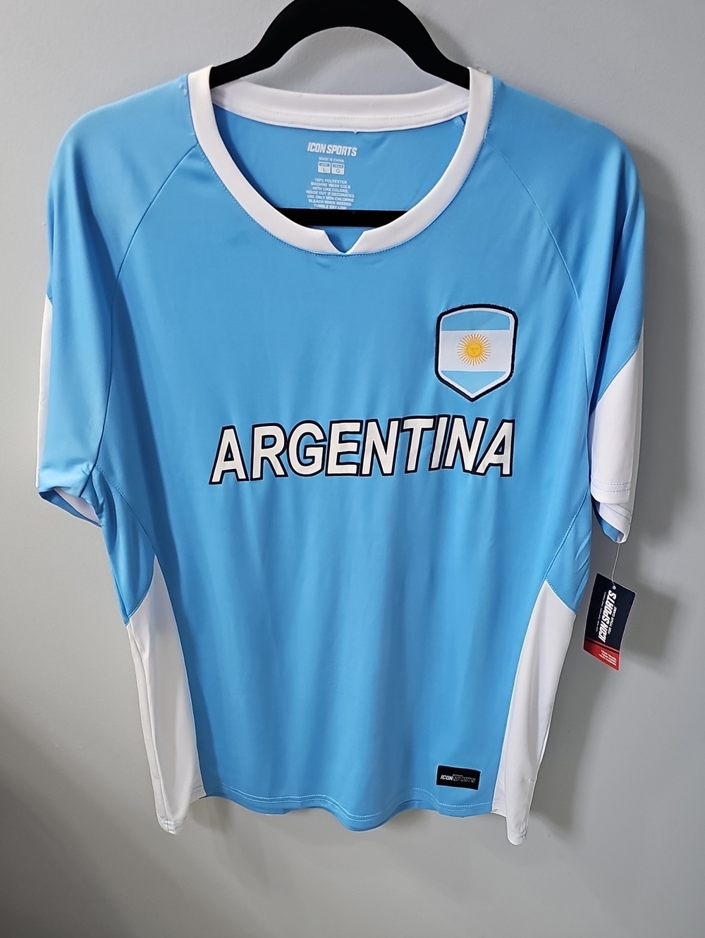 Argentina National Soccer Team Jersey Shirt Icon Sports Mens Sz. Large Blue